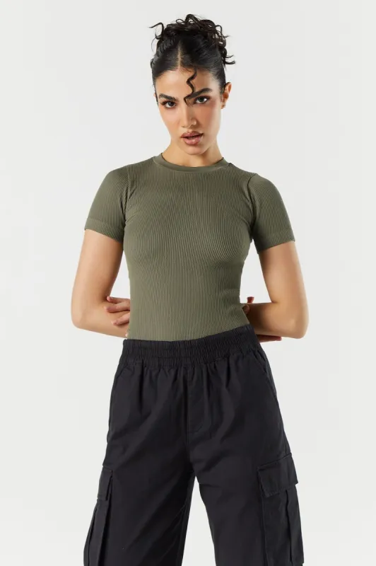 Seamless Ribbed Short Sleeve Bodysuit sold by Urban Planet