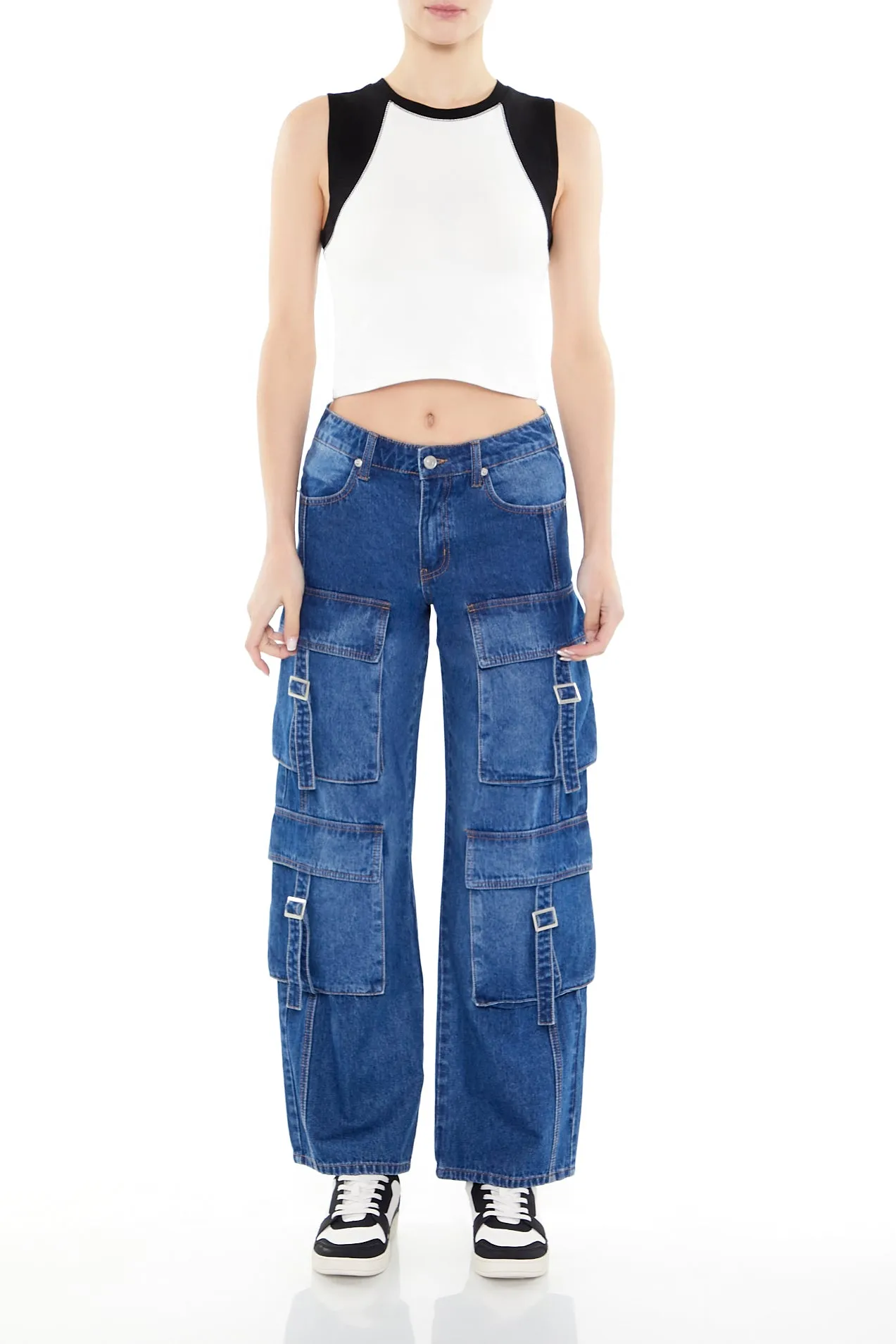 Mid Rise Wide Leg Cargo Jean sold by Urban Planet product image thumbnail 4