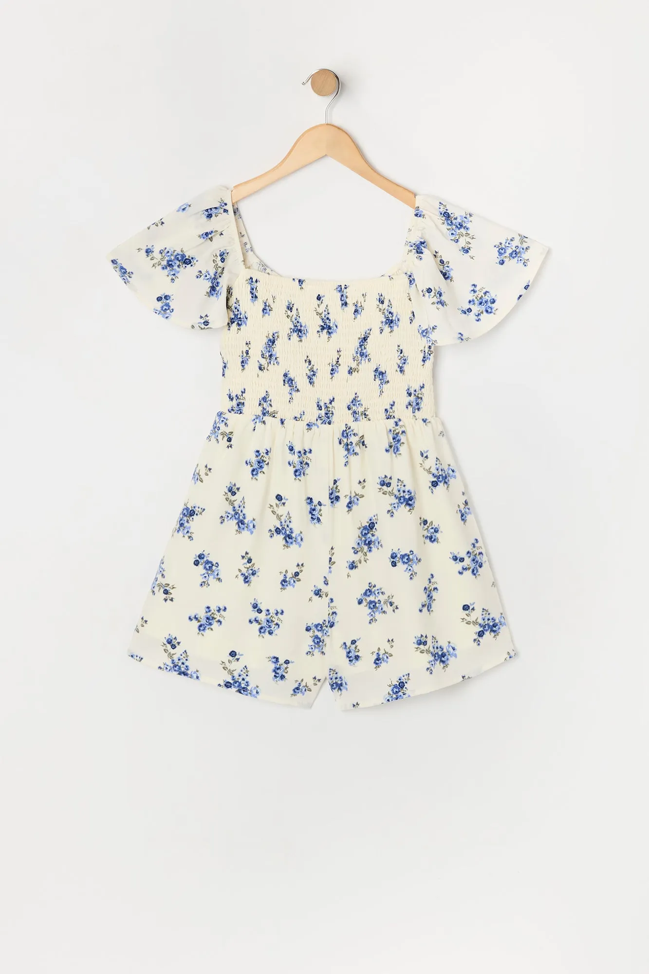 Girls Floral Print Milkmaid Romper sold by Urban Planet product image thumbnail 4