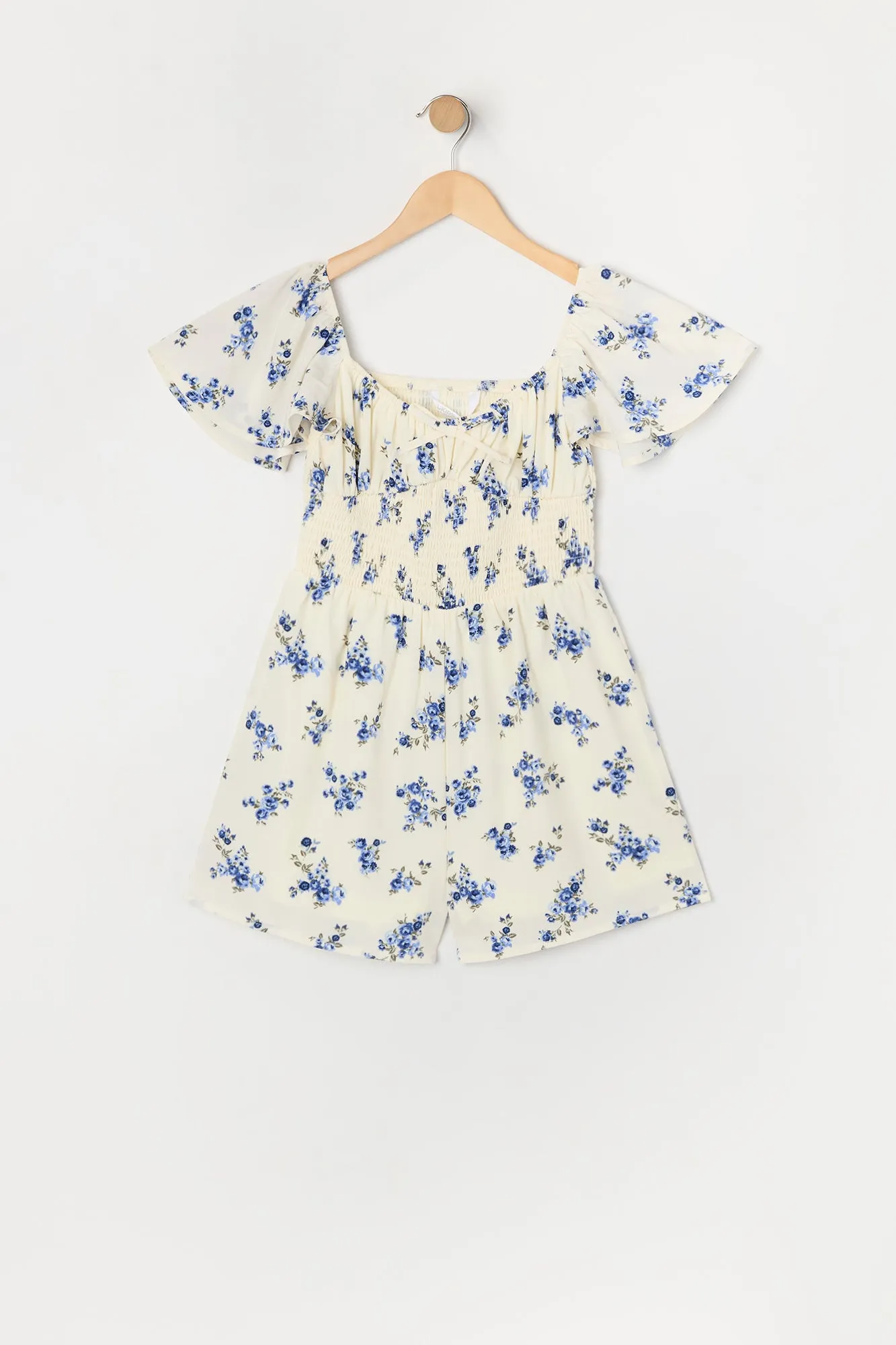 Girls Floral Print Milkmaid Romper sold by Urban Planet product image thumbnail 3