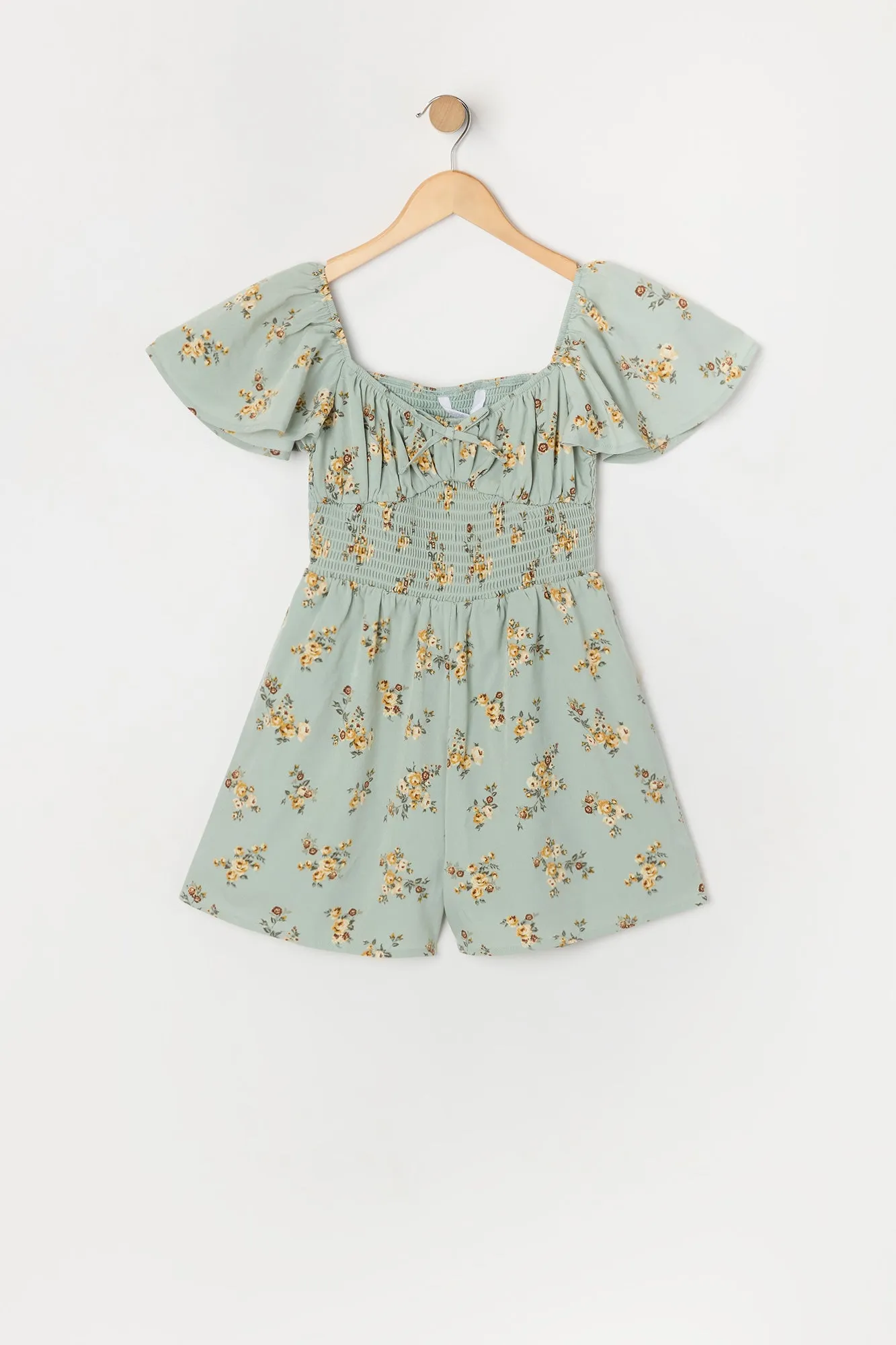 Girls Floral Print Milkmaid Romper sold by Urban Planet product image thumbnail 2