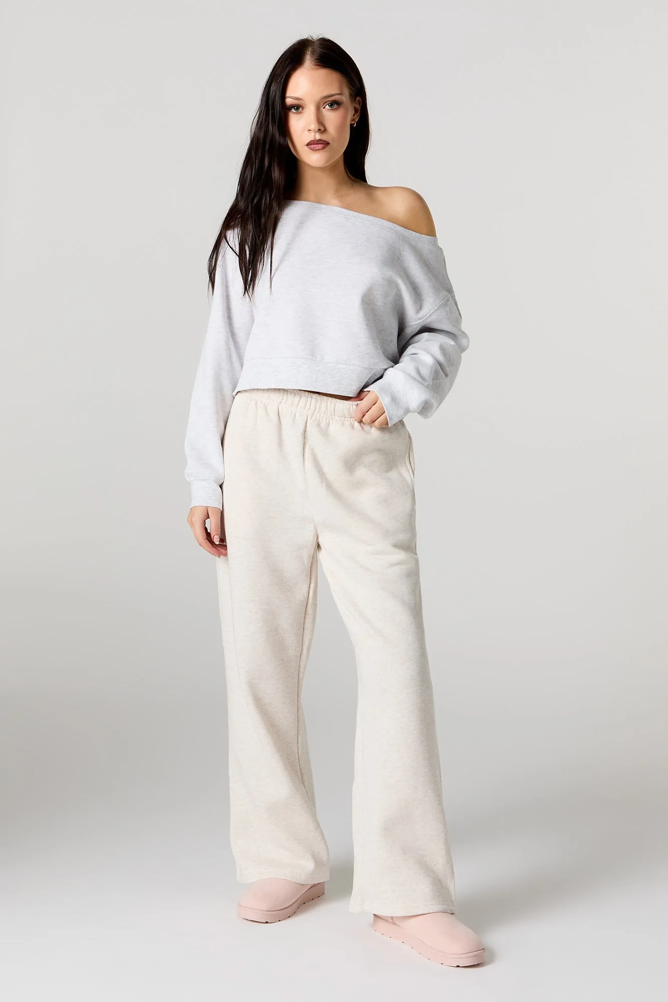 Fleece Wide Leg Sweatpant sold by Urban Planet