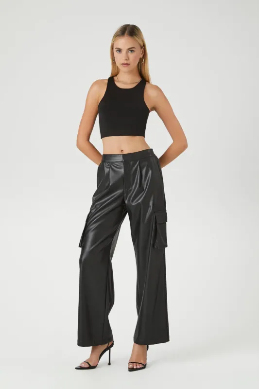 Faux Leather Cargo Pant sold by Urban Planet