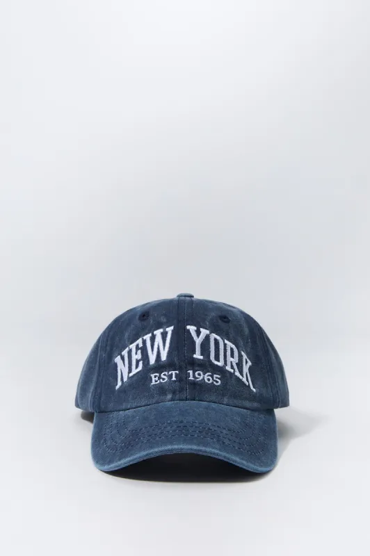 Boys New York Embroidered Washed Baseball Hat sold by Urban Planet
