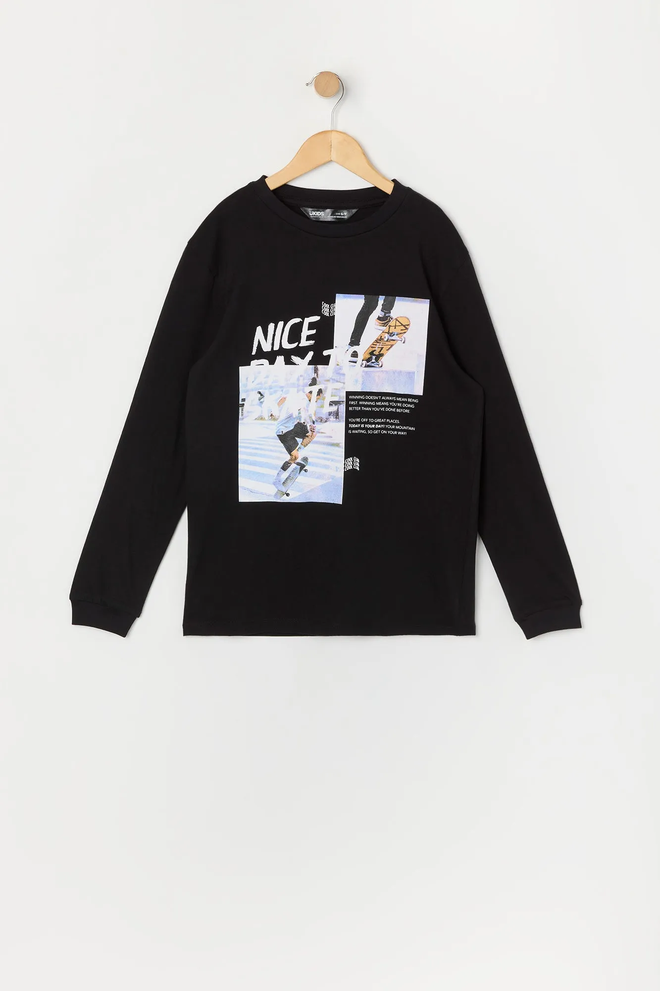 Boys Nice Day to Skate Graphic Long Sleeve Top sold by Urban Planet