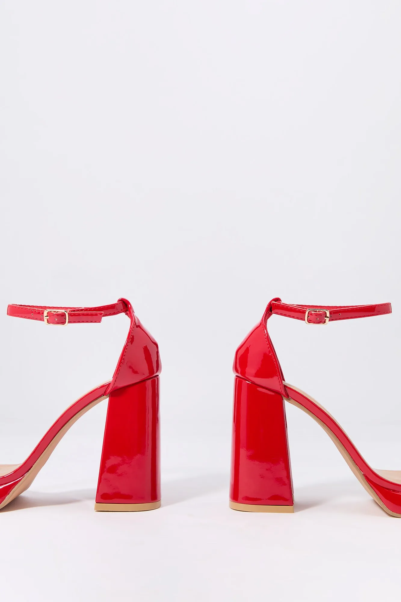 Faux Patent Leather Open Toe Platform Heel sold by Urban Planet product image thumbnail 4