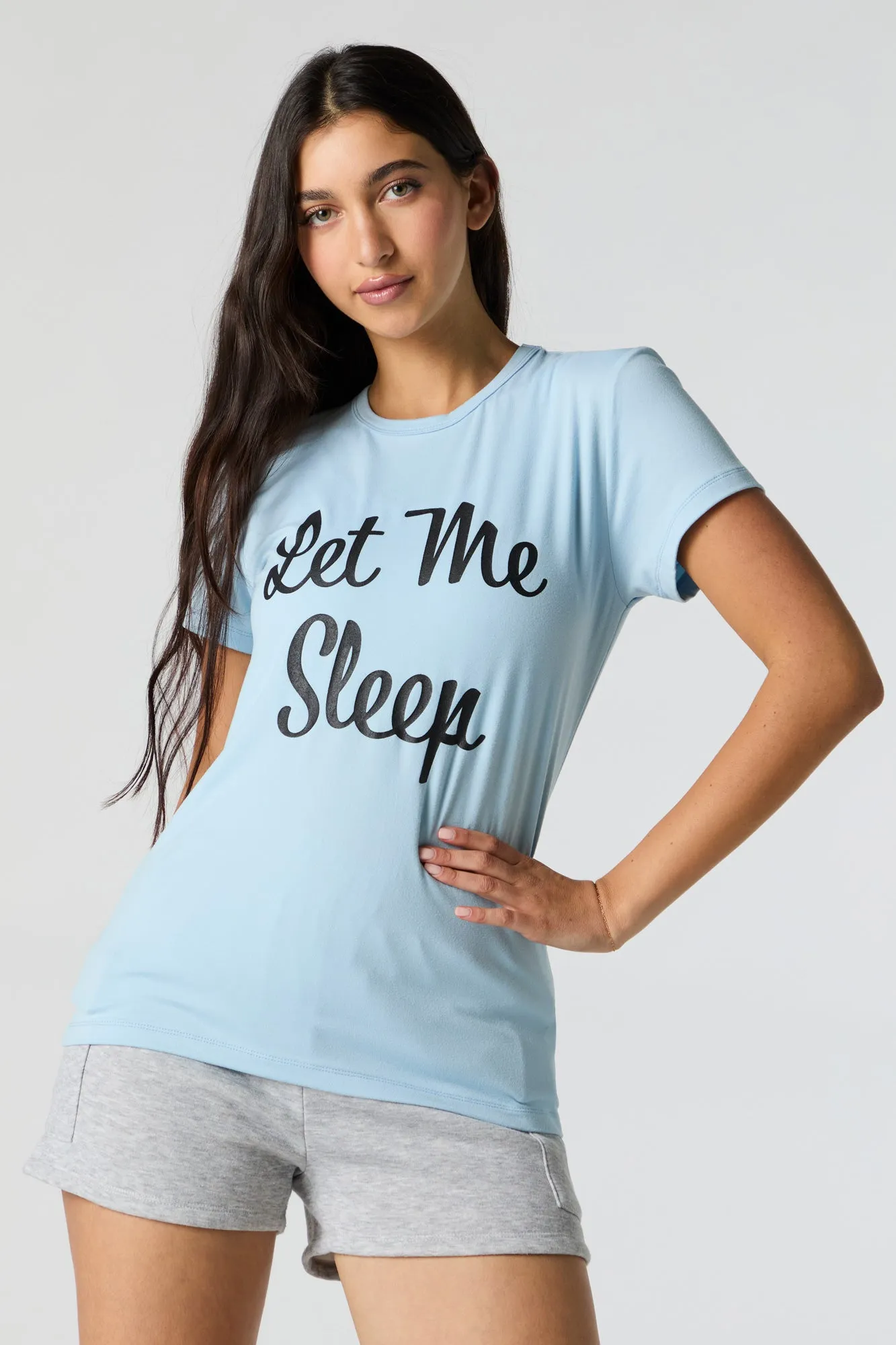 Let Me Sleep Graphic Pajama T-Shirt sold by Urban Planet