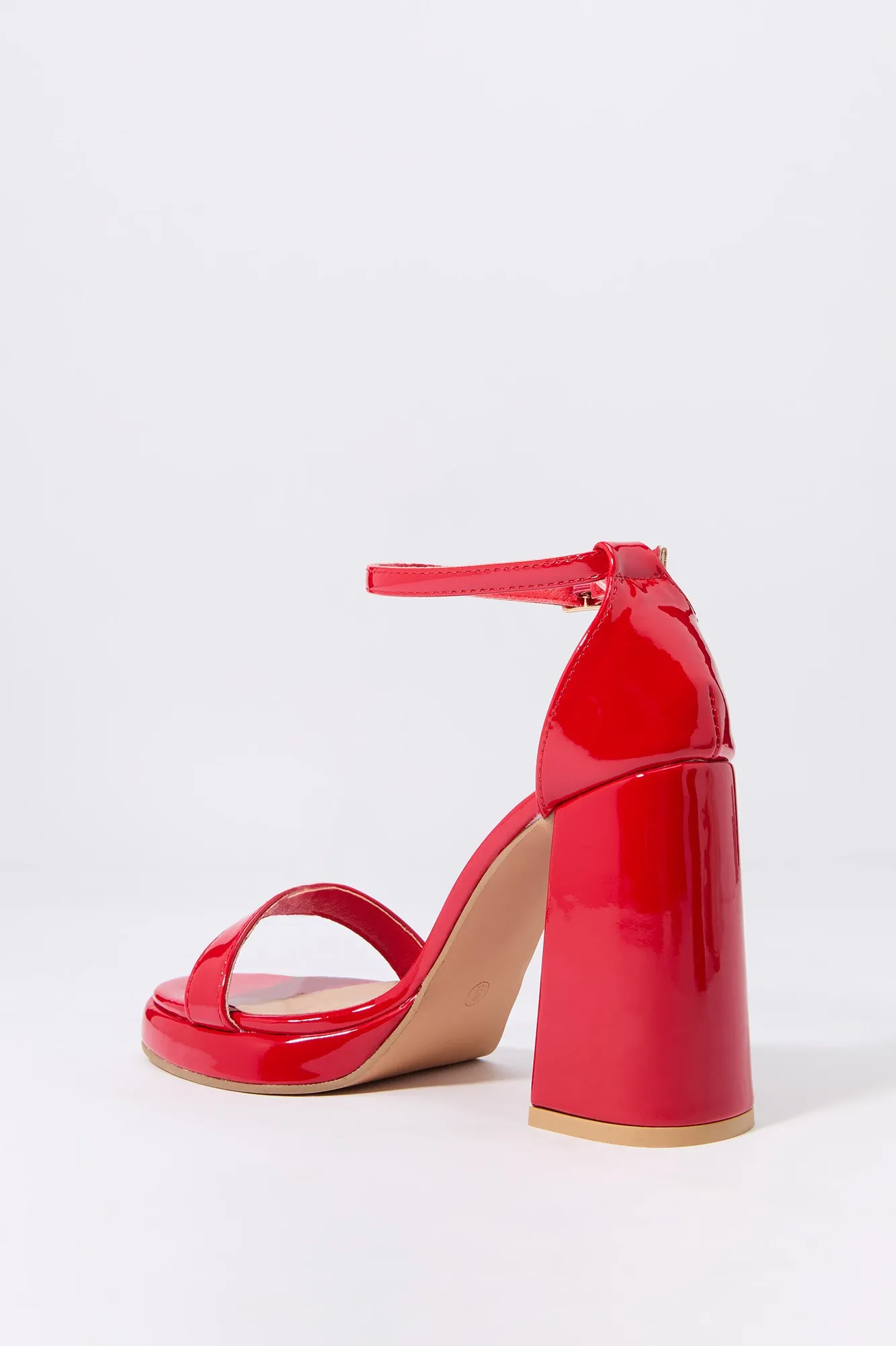 Faux Patent Leather Open Toe Platform Heel sold by Urban Planet product image thumbnail 3