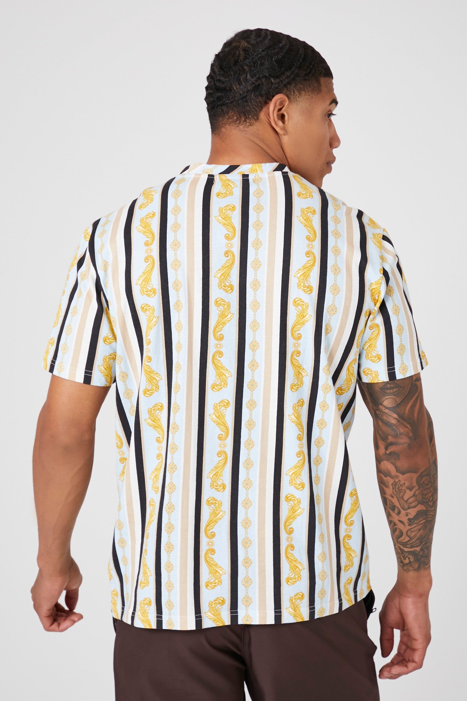 Striped Ornate T-Shirt sold by Urban Planet product image thumbnail 3
