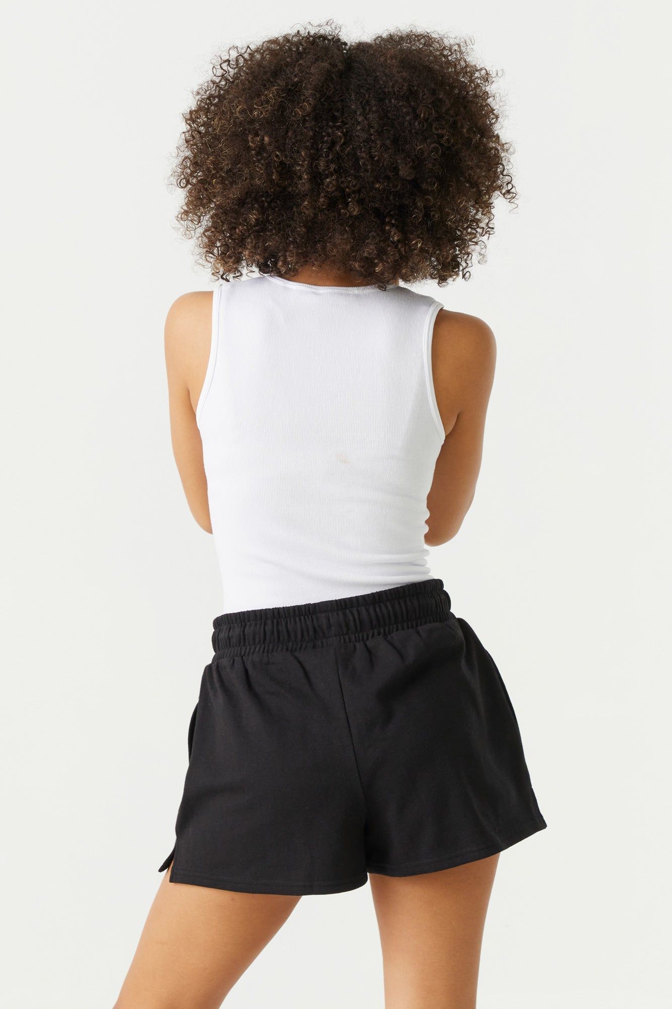 Short en molleton à taille haute et coulissante sold by Urban Planet product image thumbnail 2