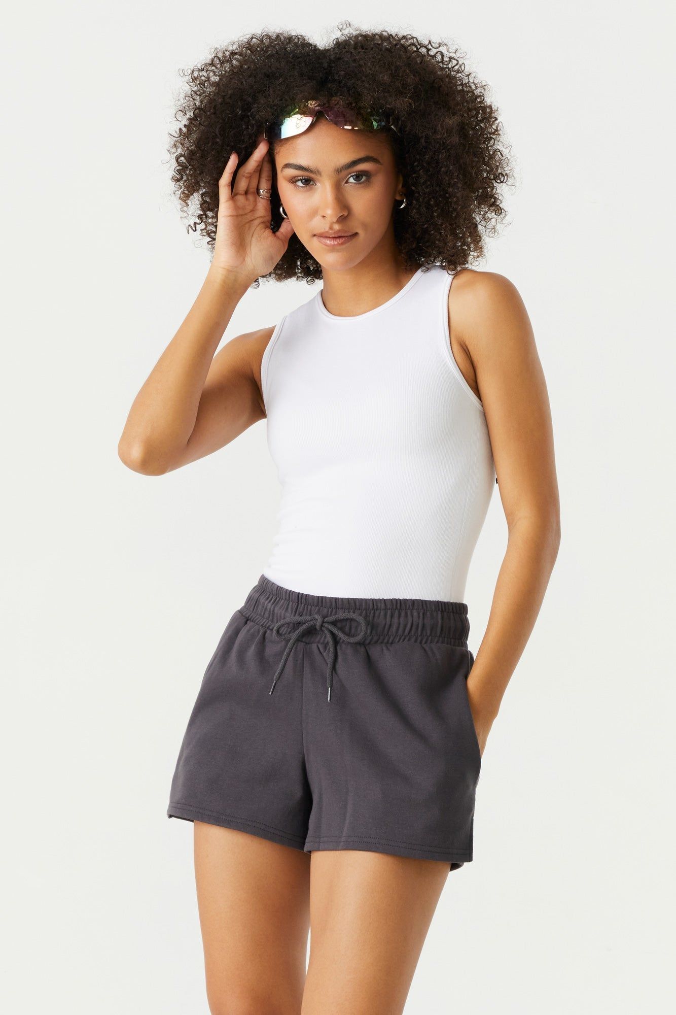 Short en molleton à taille haute et coulissante sold by Urban Planet product image thumbnail 7