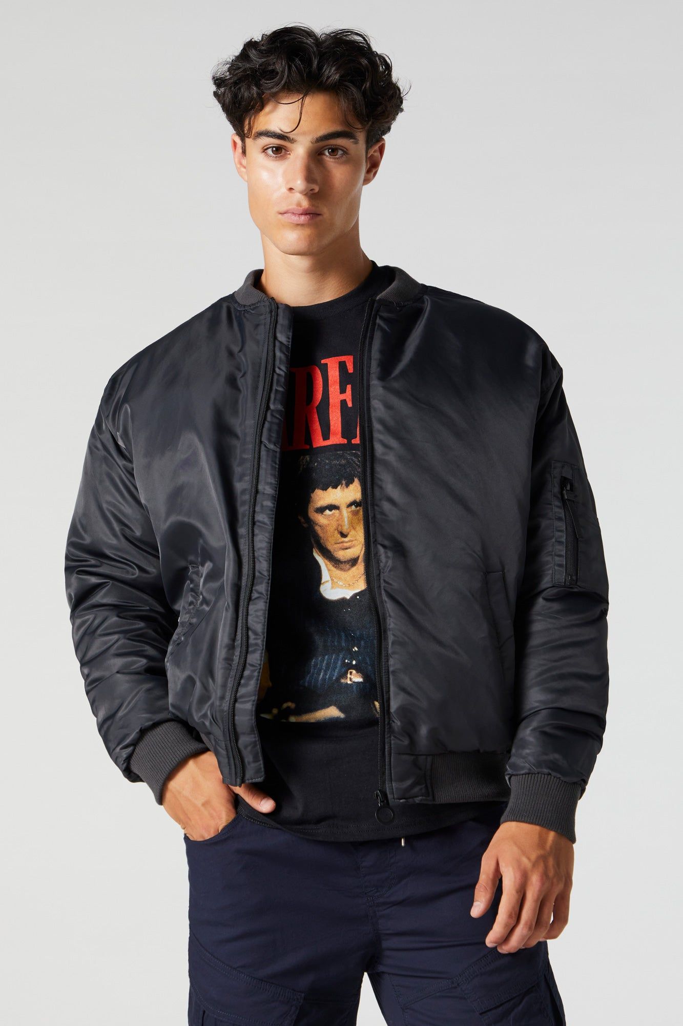 Nylon Hooded Bomber Jacket sold by Urban Planet product image thumbnail 14