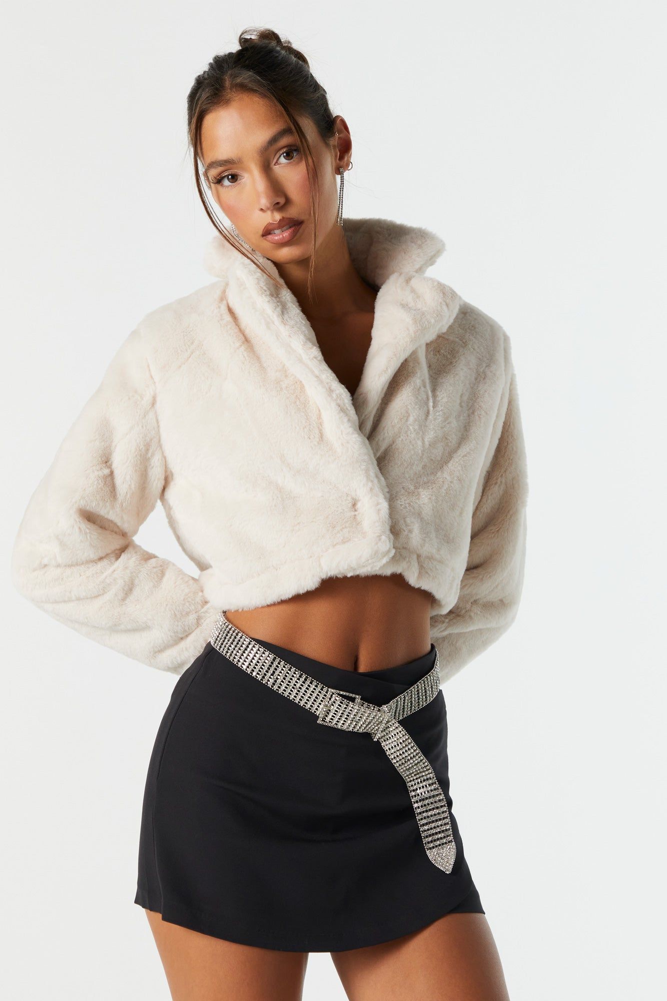 Faux Fur Cropped Coat sold by Urban Planet product image thumbnail 2