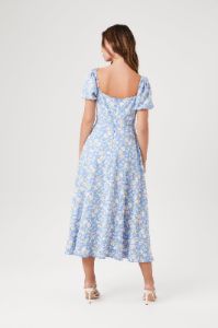 Floral Print Puff Sleeve Midi Dress sold by Urban Planet