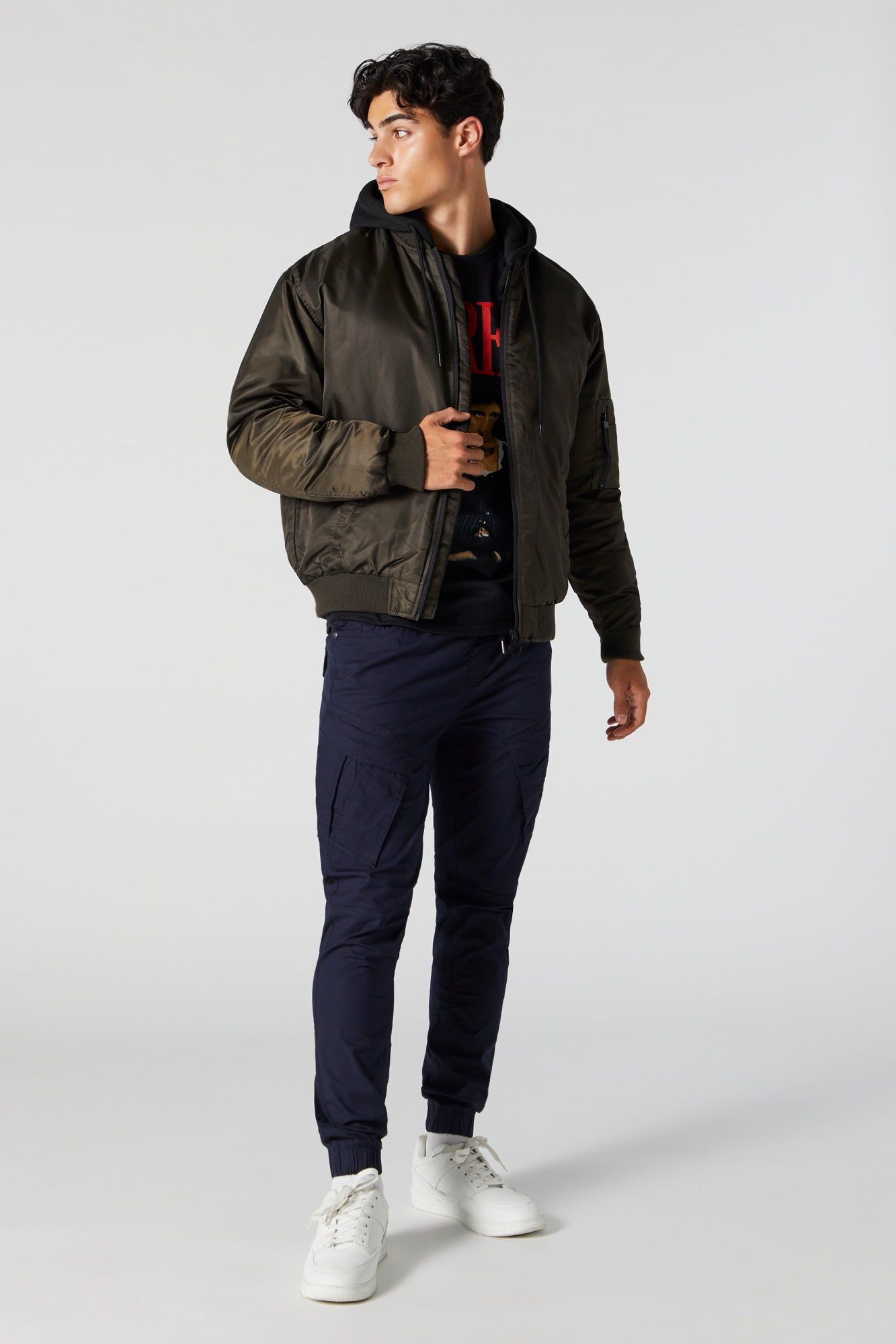 Nylon Hooded Bomber Jacket sold by Urban Planet product image thumbnail 3