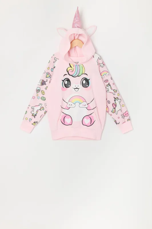 Haut à capuchon avec imprimé Licorne pour fille sold by Urban Planet
