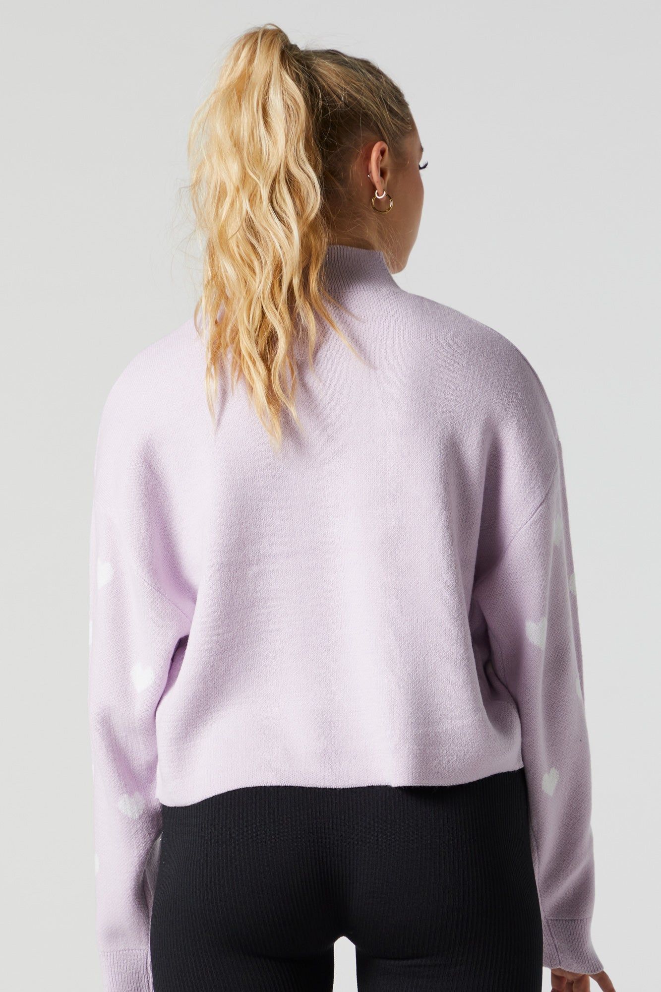 Heart Knit Mock Neck Sweater sold by Urban Planet product image thumbnail 4