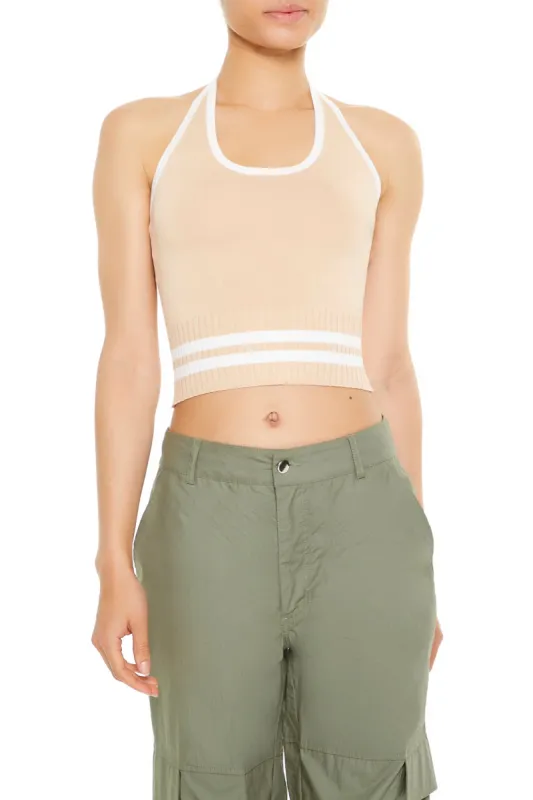 Striped Knit Halter Top made by Forever 21