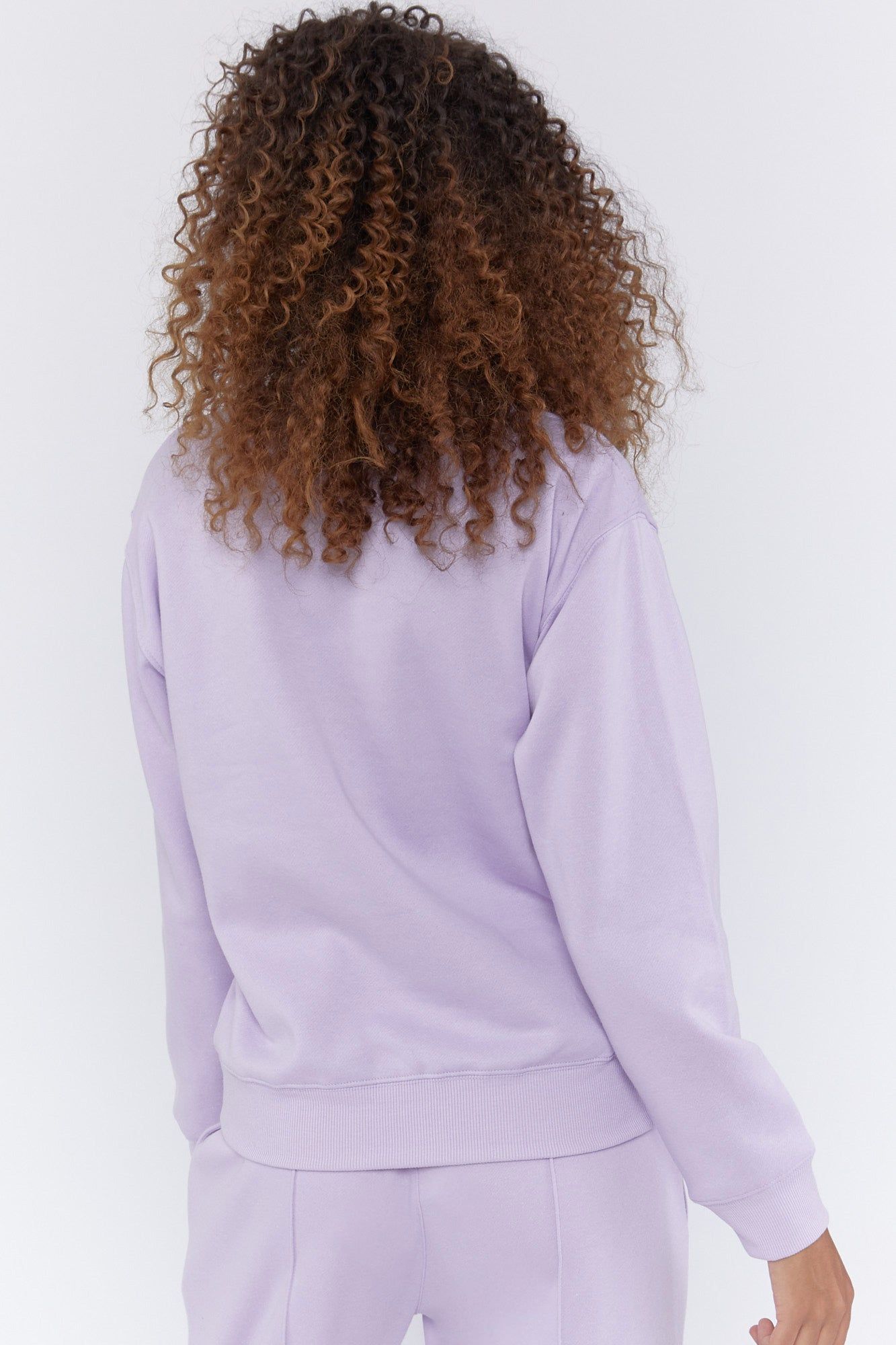 Lilac Basic Fleece Crew Neck Sweatshirt sold by Urban Planet product image thumbnail 3
