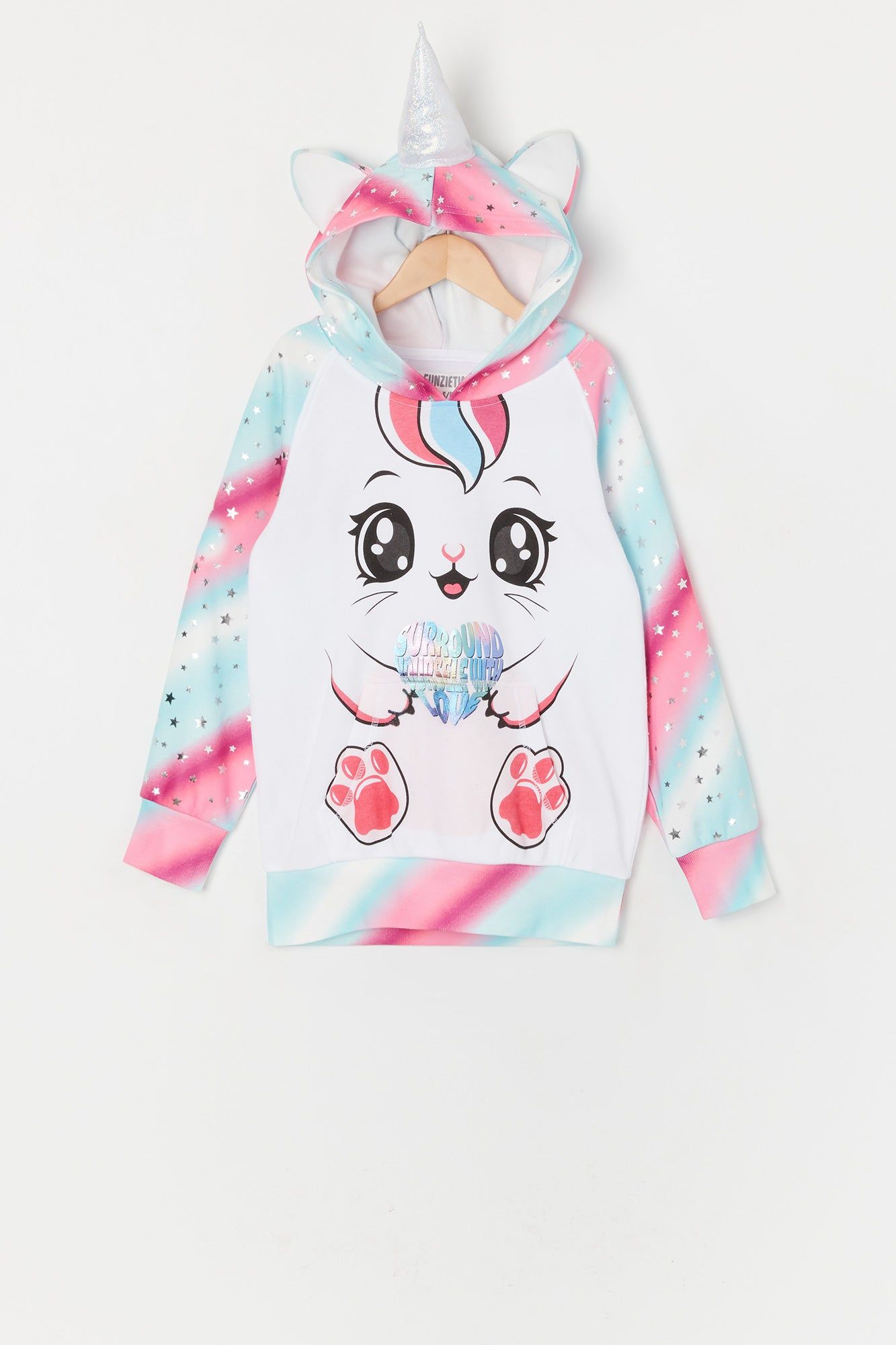 Girls Cat Unicorn Character Hoodie sold by Urban Planet