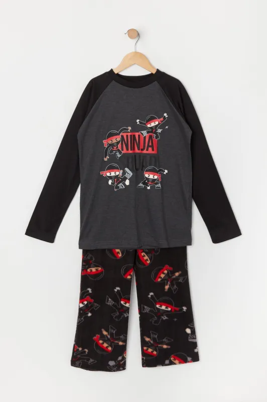 Boys Ninja Graphic 2 Piece Pajama Set made by Urban Planet