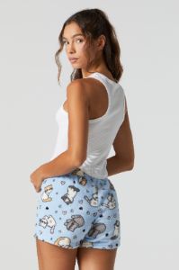 Kitty Print Plush Pajama Short sold by Urban Planet
