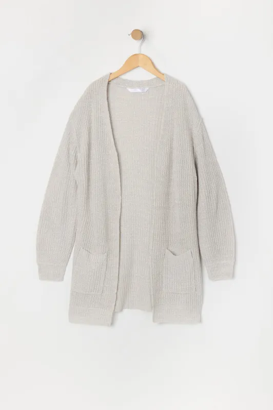 Cardigan long en tricot côtelé pour fille sold by Urban Planet