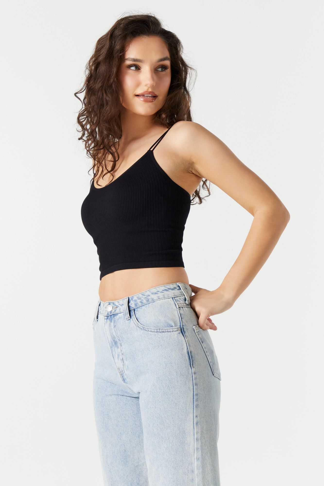 Ribbed Double Strap Skimmer Tank sold by Urban Planet product image thumbnail 7