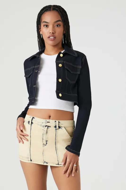 Bleach Dye Denim Mini Skirt sold by Urban Planet