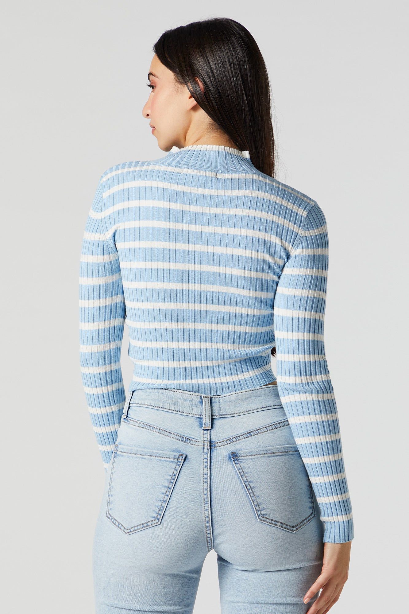 Chandail court rayé à col cheminée sold by Urban Planet product image thumbnail 2