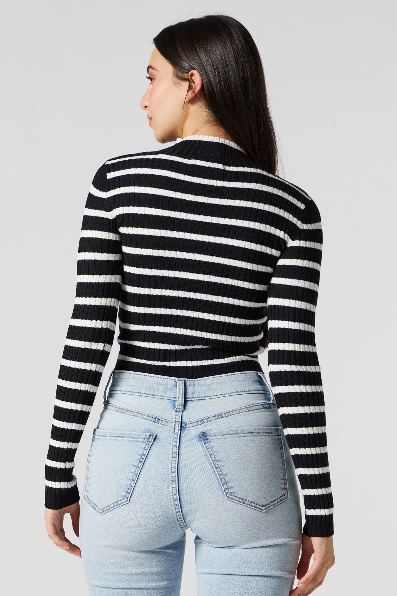 Chandail court rayé à col cheminée sold by Urban Planet product image thumbnail 5