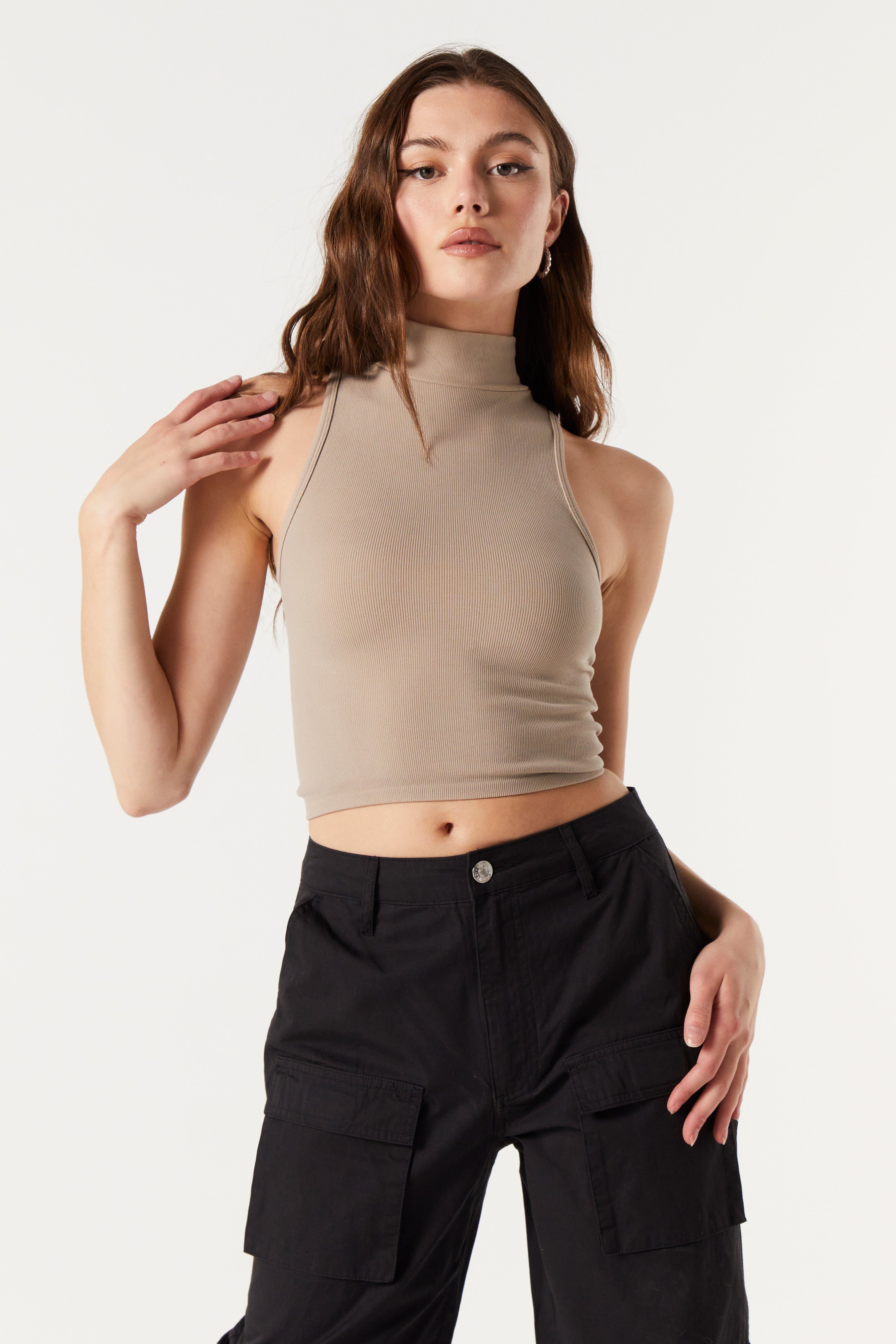 Ribbed Mock Neck Tank sold by Urban Planet product image thumbnail 7