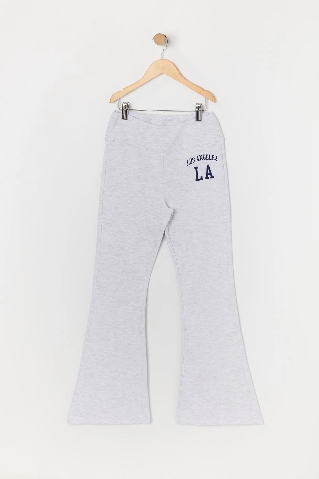 Girls Los Angeles Embroidered Fleece Flare Pant sold by Urban Planet