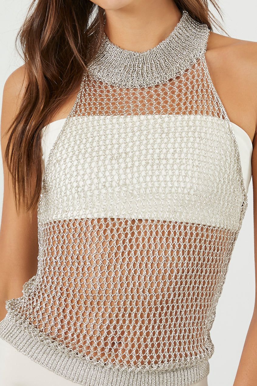 Metallic Open Knit Top sold by Urban Planet product image thumbnail 5