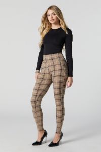 Plaid Print High Rise Zipper Pocket Legging sold by Urban Planet