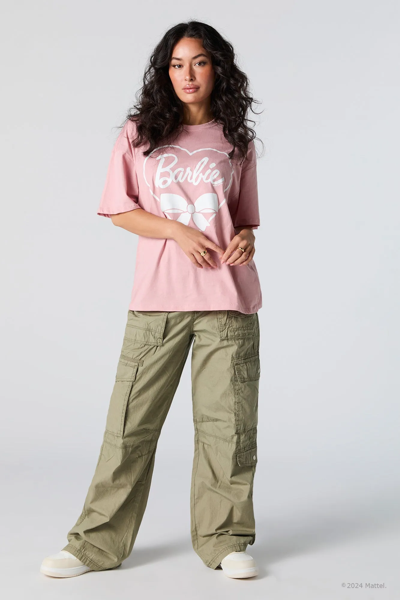 Barbie™ Heart Bow Graphic Boyfriend T-Shirt sold by Urban Planet product image thumbnail 2