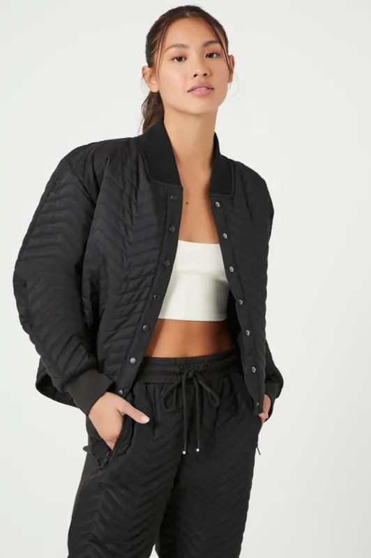 Active Chevron Quilted Bomber Jacket sold by Urban Planet