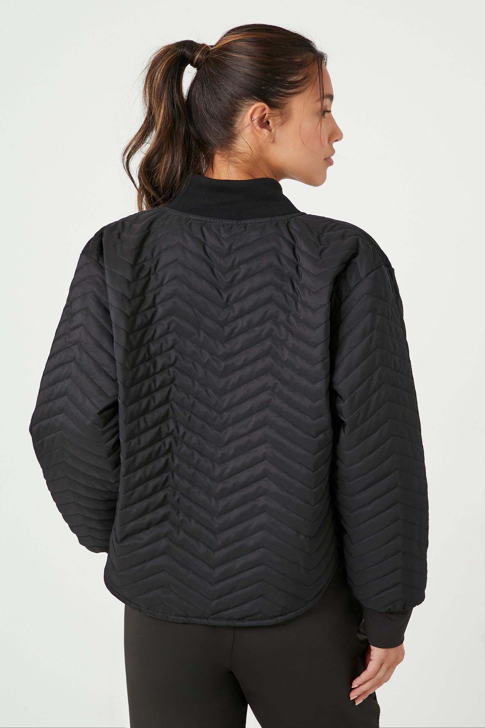 Active Chevron Quilted Bomber Jacket sold by Urban Planet product image thumbnail 3