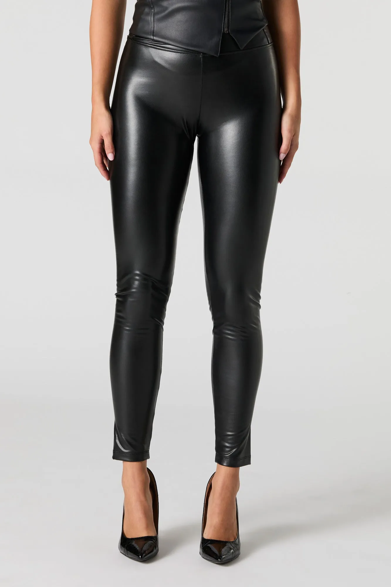 Faux Leather High Rise Legging sold by Urban Planet product image thumbnail 5
