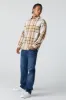 Tan Plaid Button-Up Top sold by Urban Planet