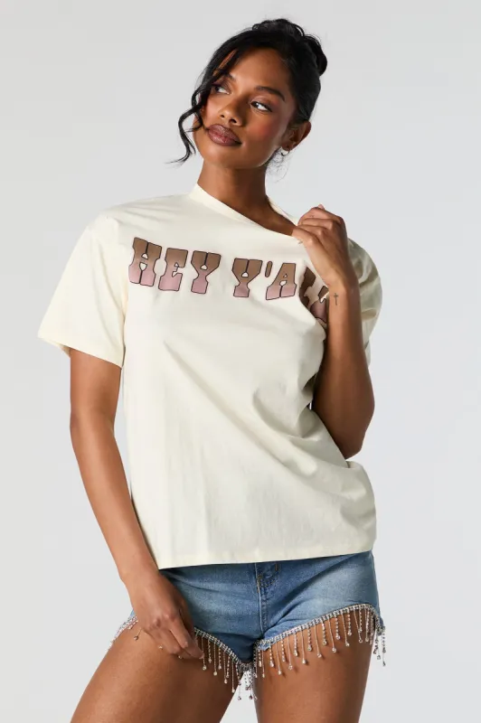 Hey Y'all Graphic Boyfriend T-Shirt sold by Urban Planet