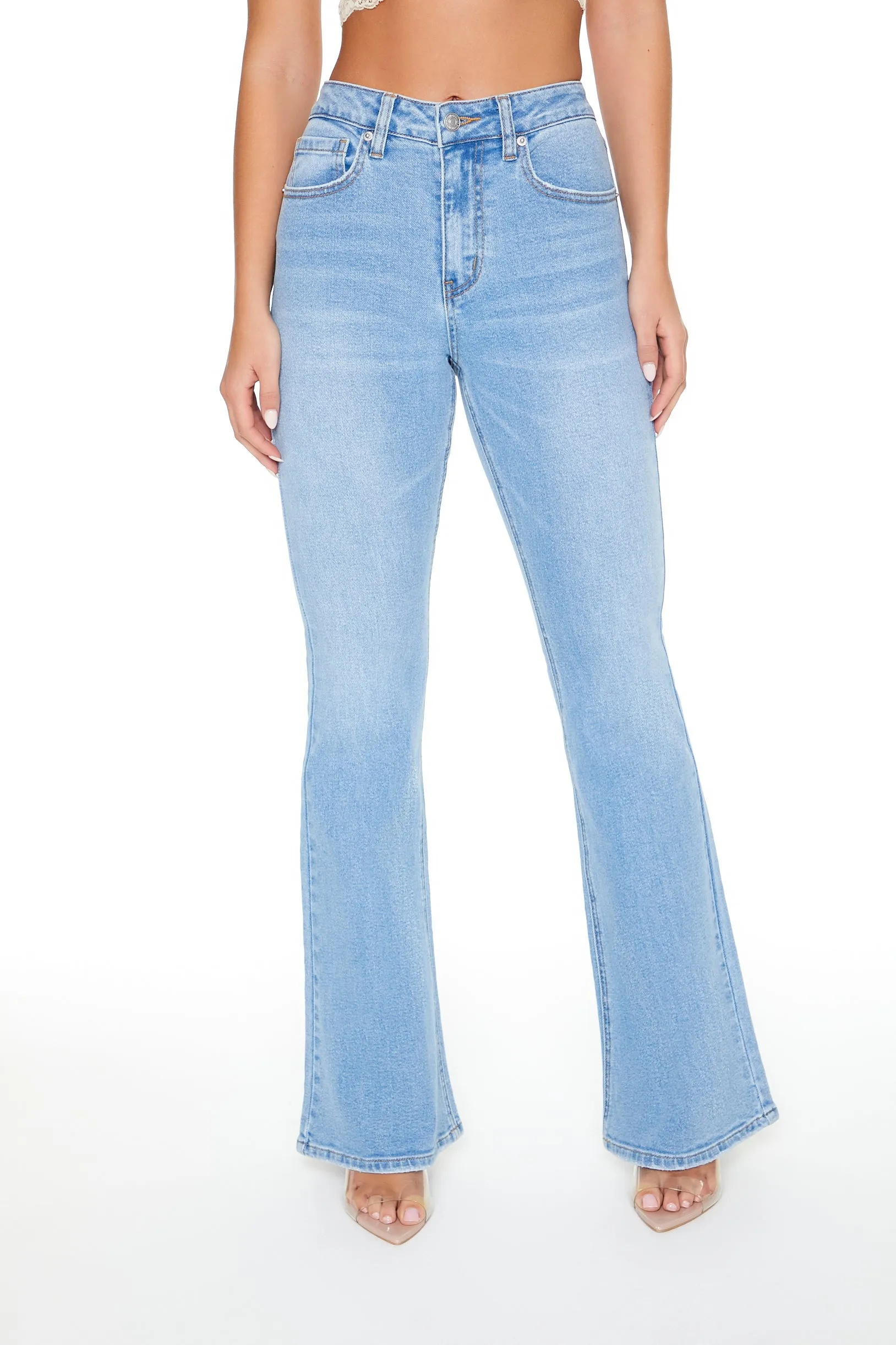 Jean à jambe évasée avec motif brodé Angel Wing sold by Urban Planet product image thumbnail 3