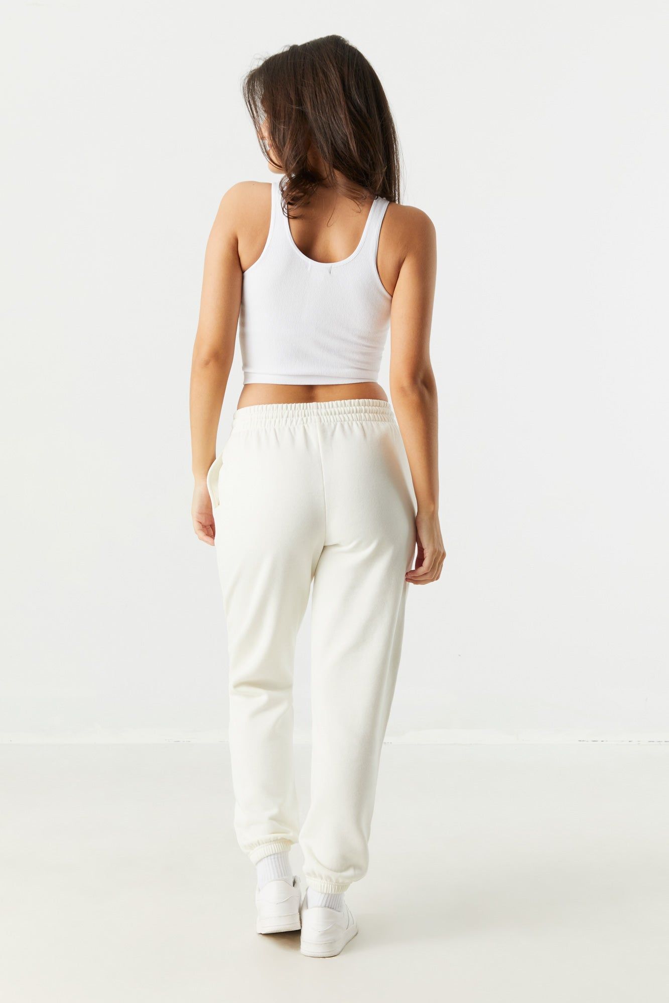 Pantalon de jogging à taille haute en molleton uni sold by Urban Planet product image thumbnail 6