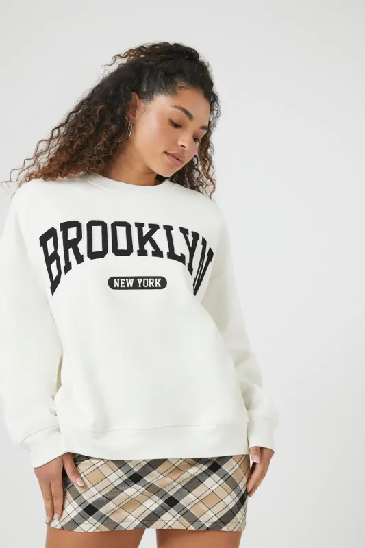 Brooklyn Embroidered Fleece Sweatshirt sold by Urban Planet