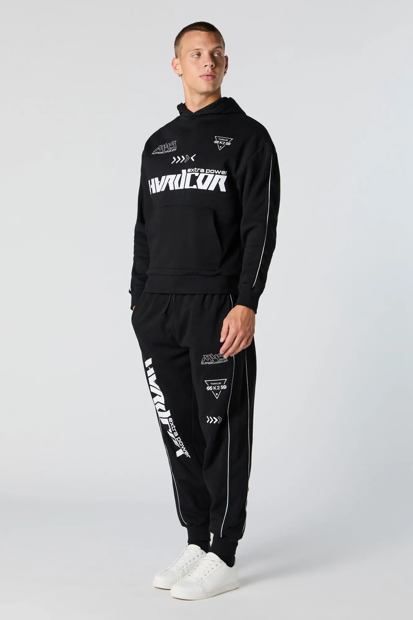 Racing Embroidered Graphic Fleece Jogger sold by Urban Planet