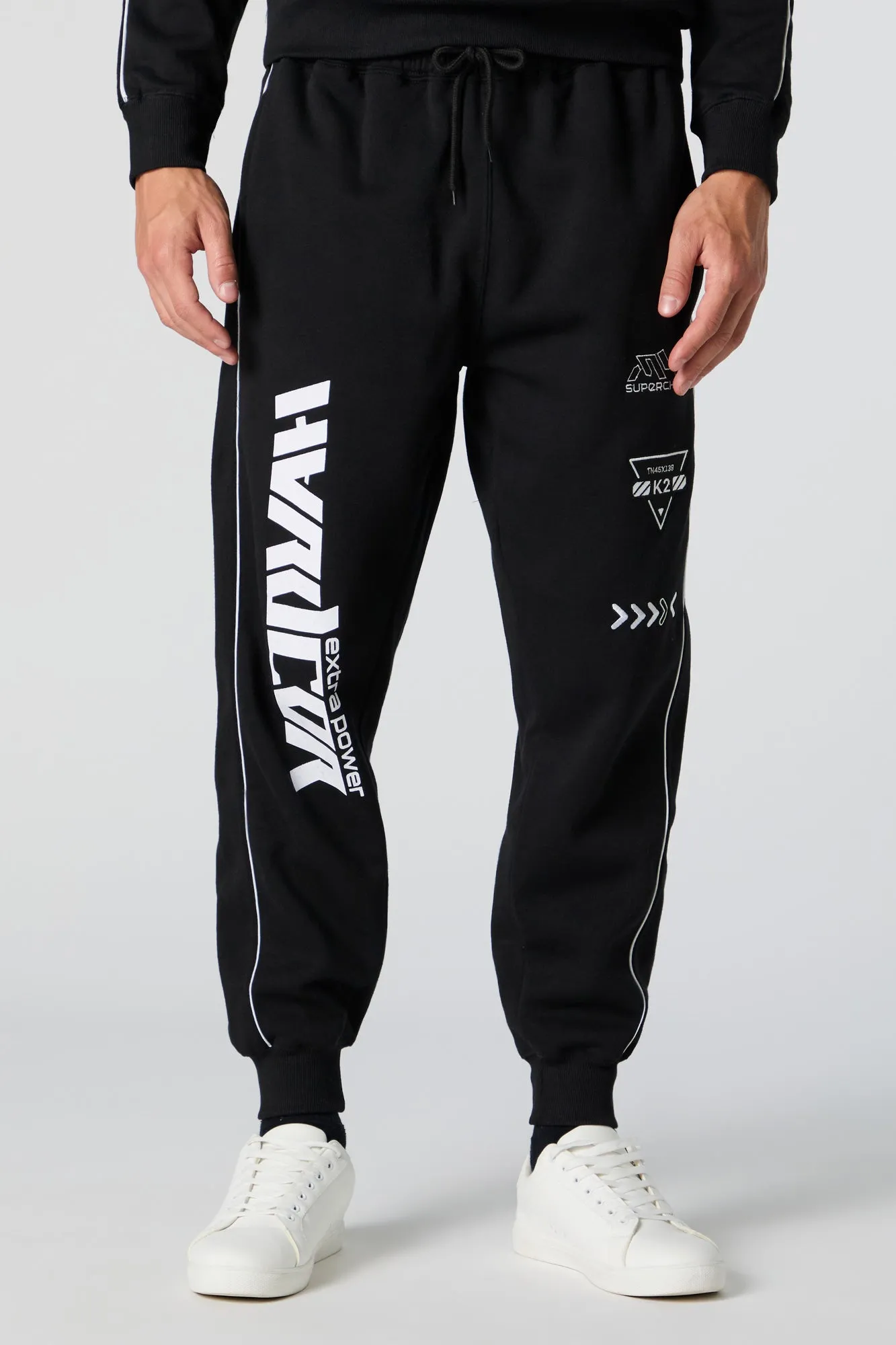 Racing Embroidered Graphic Fleece Jogger sold by Urban Planet product image thumbnail 2