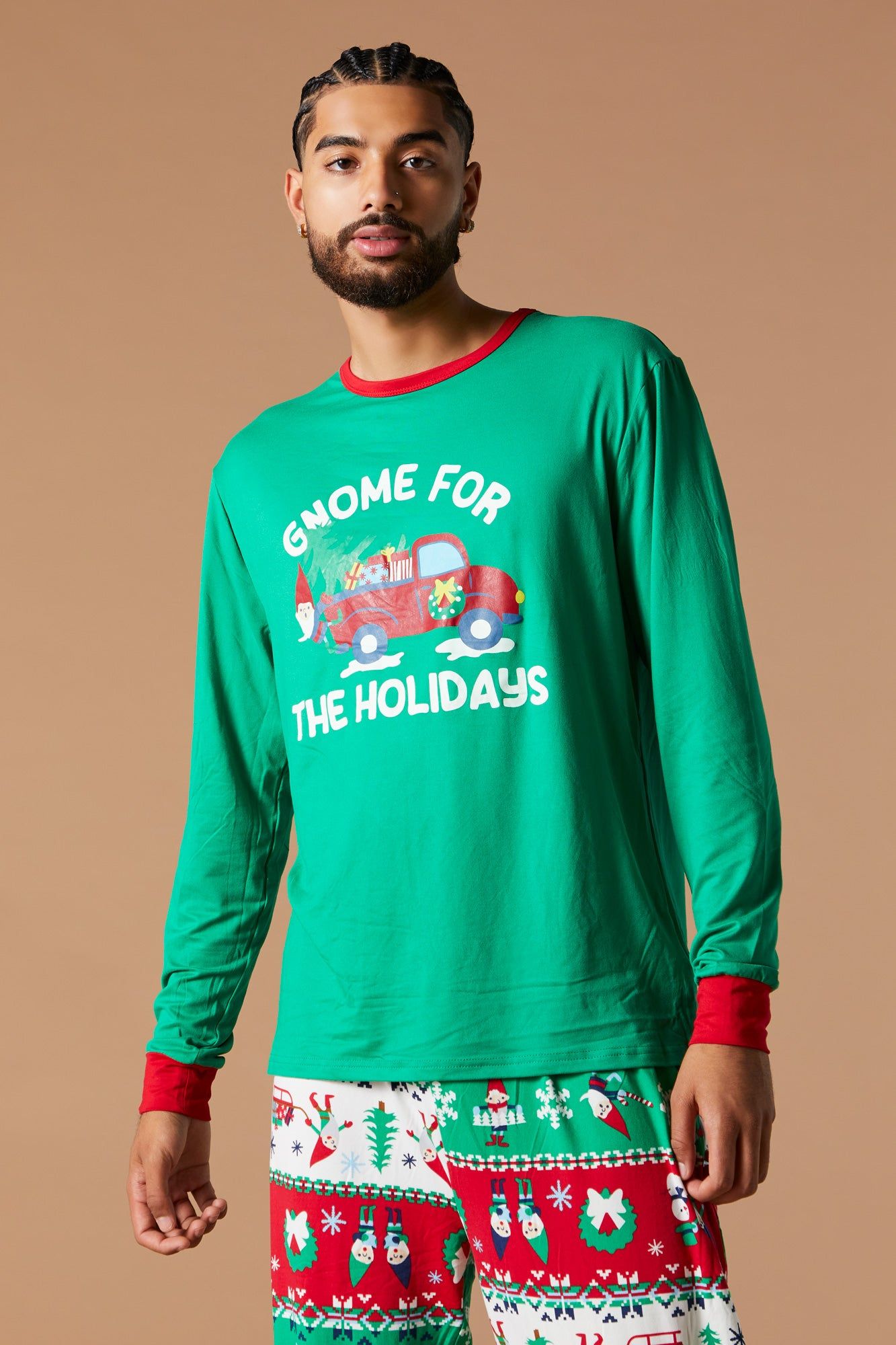 Ensemble pyjama Pyjamas de famille à imprimé Gnome de Noël sold by Urban Planet product image thumbnail 2