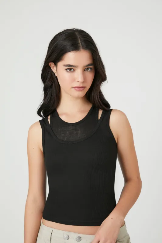 Ribbed Knit Combo Tank made by Forever 21