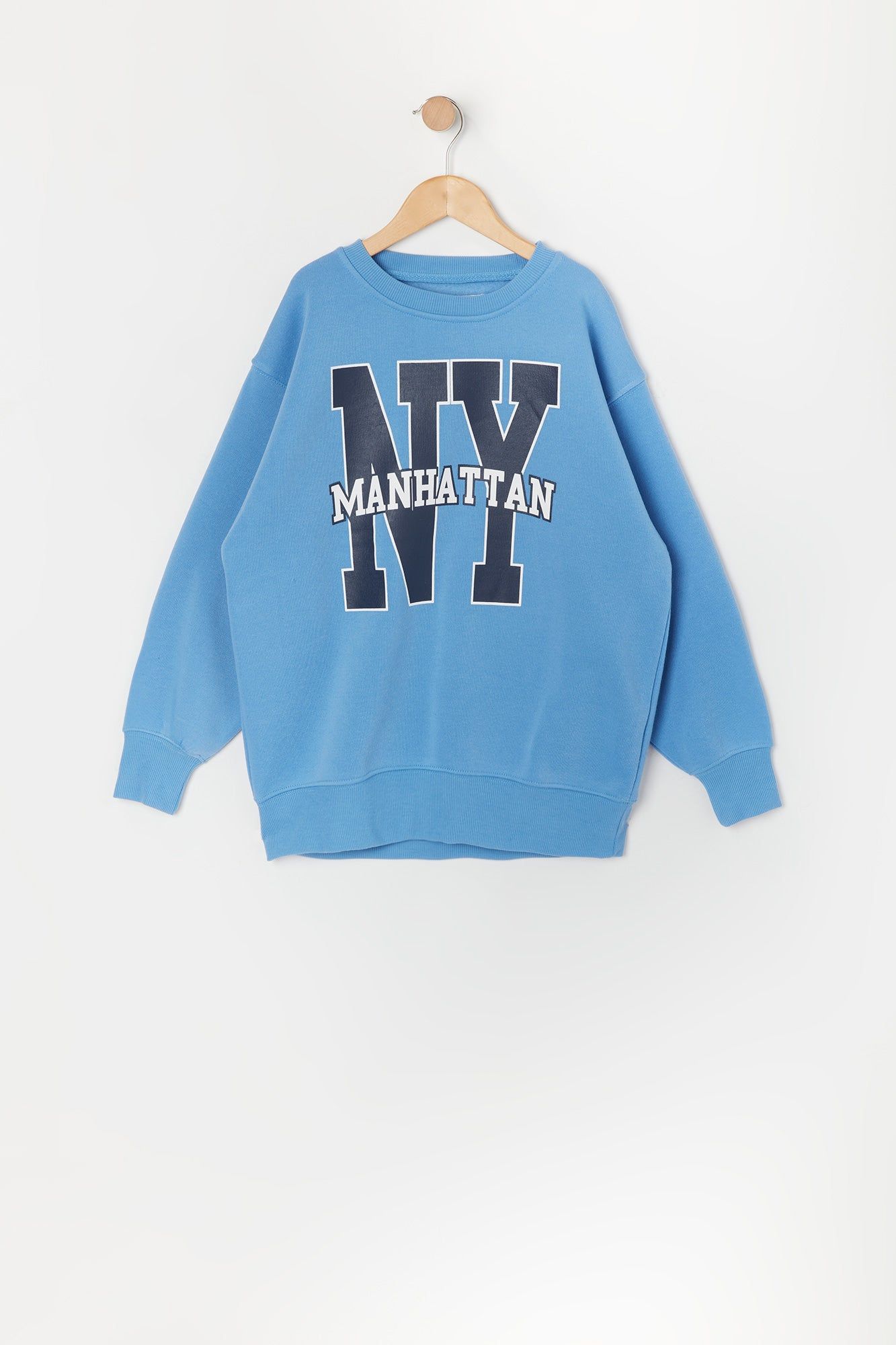 Girls Oversized New York Graphic Fleece Sweatshirt sold by Urban Planet