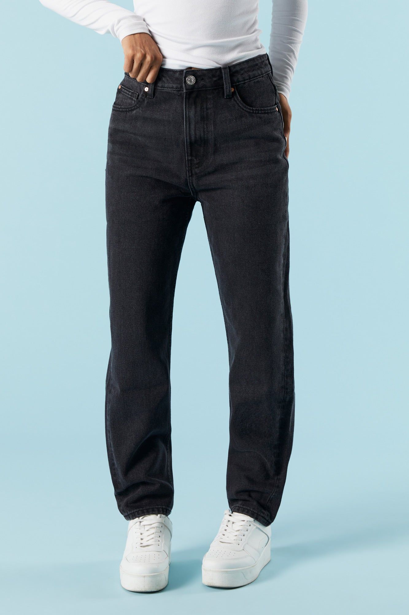 Black Wash Denim Mom Jean sold by Urban Planet product image thumbnail 2